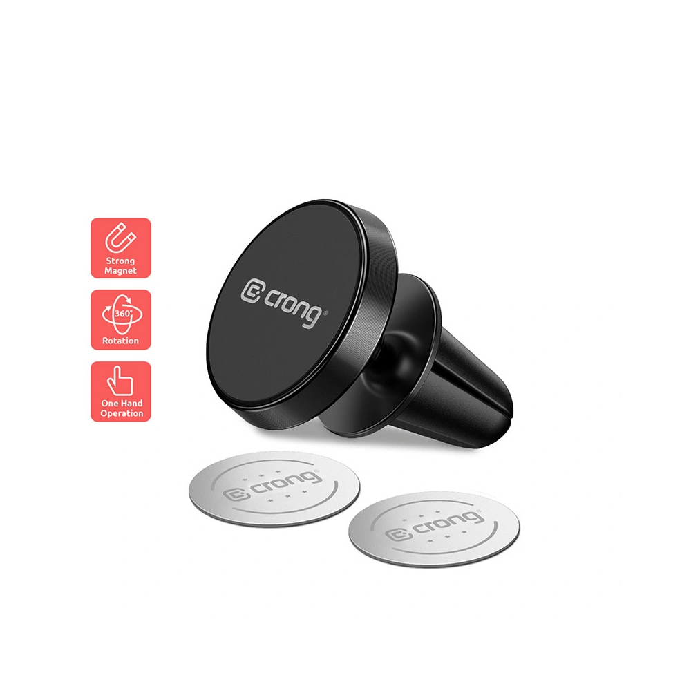 Magnetyczny uchwyt samochodowy Crong Magnetic Smart Car Holder (czarny)
