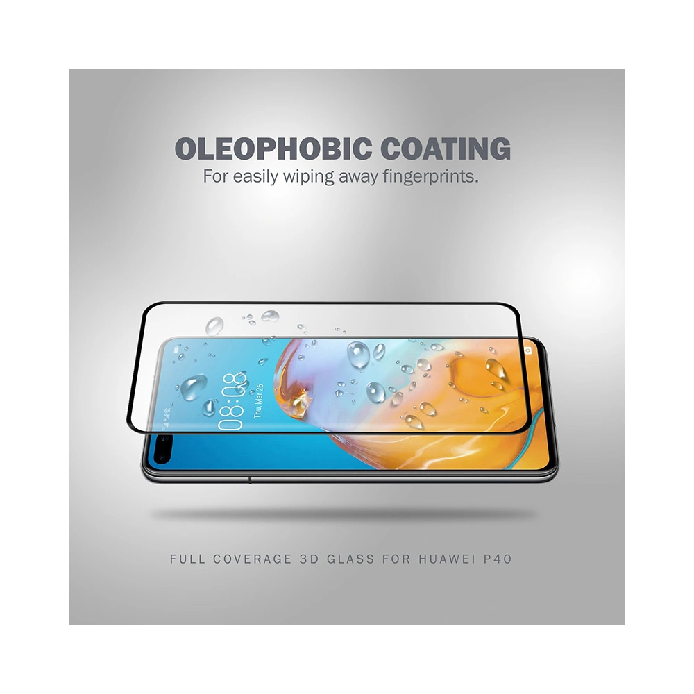 Szkło hartowane Crong 3D Armour Glass Huawei P40 + ramka instalacyjna