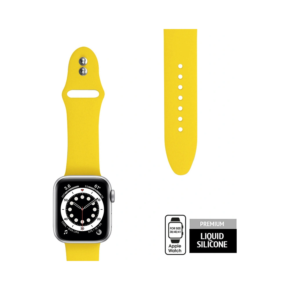 Pasek Crong Liquid Apple Watch 4/5/6/7/SE/8/9/10 40/41/42mm (żółty)