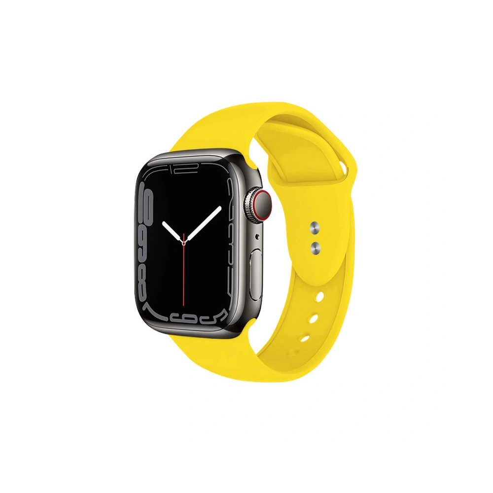 Pasek Crong Liquid Apple Watch 4/5/6/7/SE/8/9/Ultra 44/45/49mm (żółty)