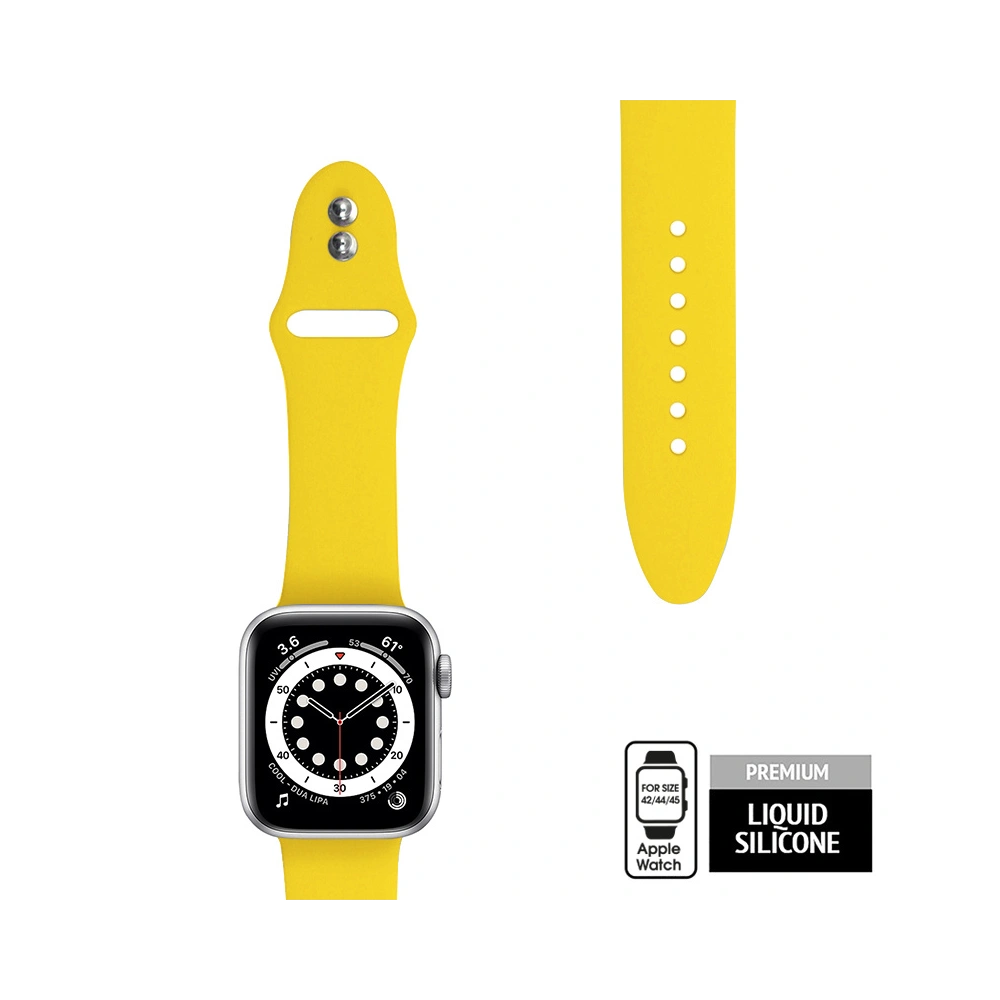 Pasek Crong Liquid Apple Watch 4/5/6/7/SE/8/9/Ultra 44/45/49mm (żółty)