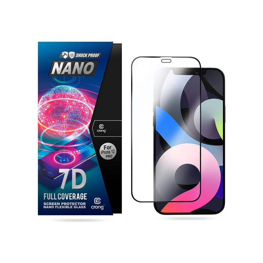 Szkło hybrydowe Crong 7D Nano Flexible Glass Apple iPhone 12/12 Pro