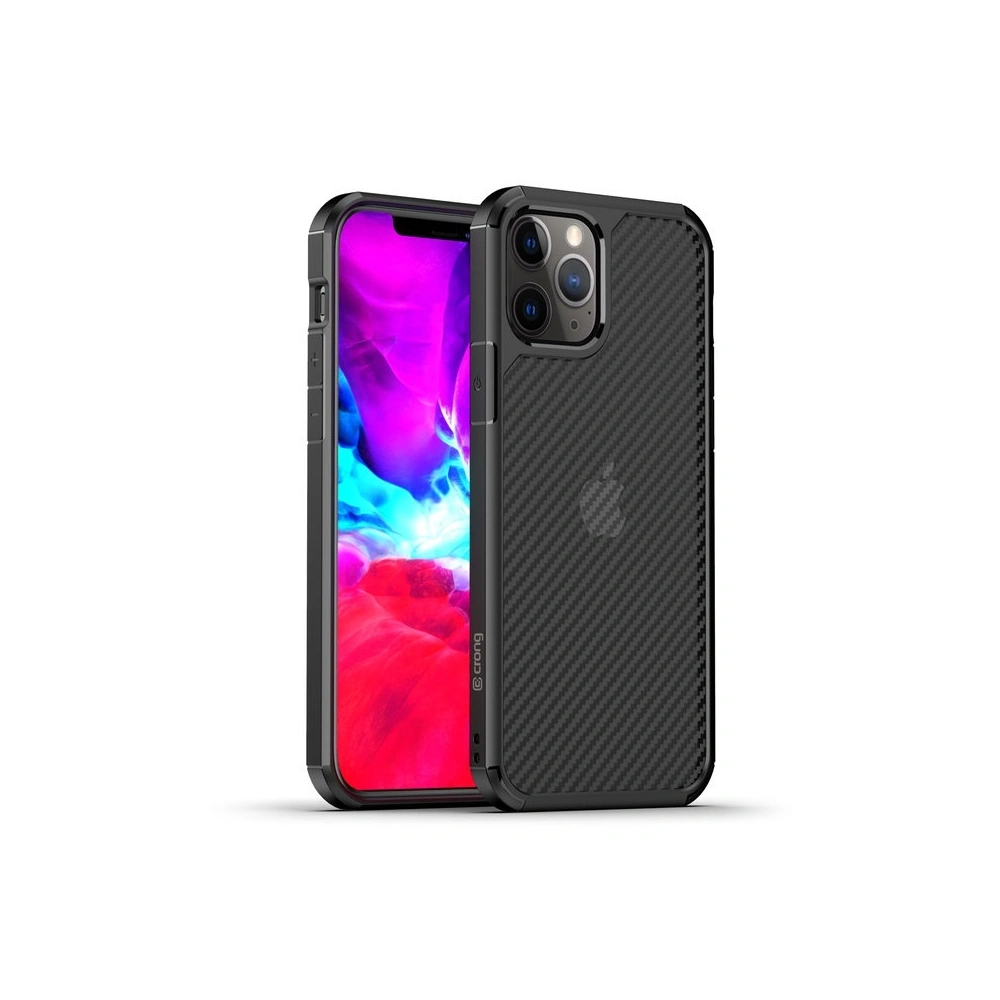 Etui Crong Hybrid Carbon Apple iPhone 12/12 Pro (czarny)
