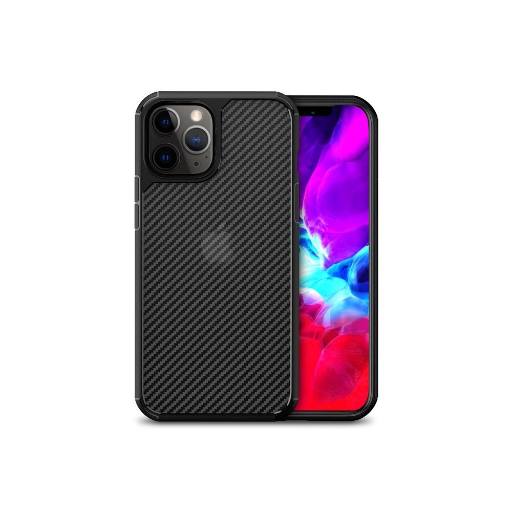 Etui Crong Hybrid Carbon Apple iPhone 12/12 Pro (czarny)