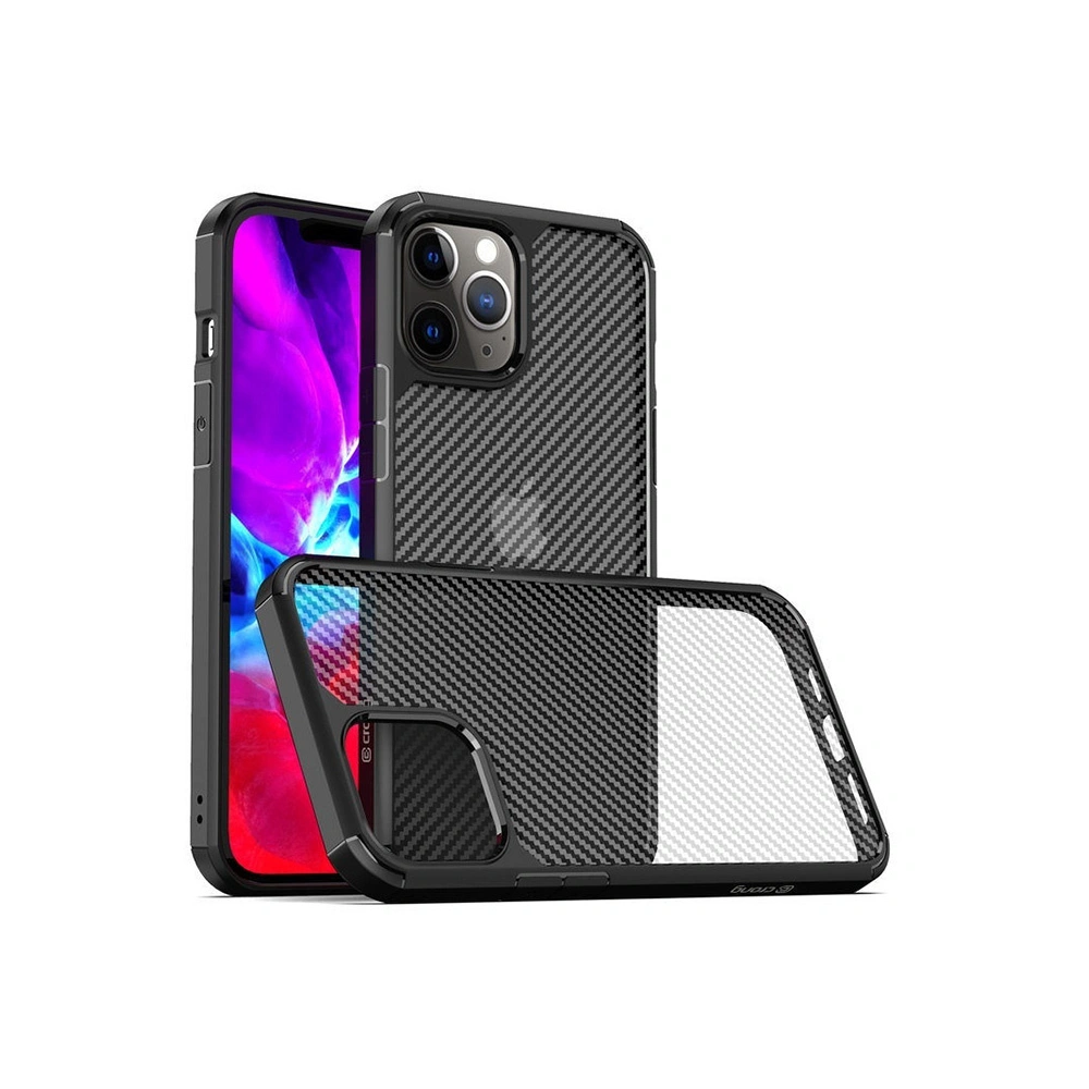 Etui Crong Hybrid Carbon Apple iPhone 12/12 Pro (czarny)