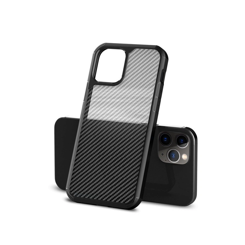 Etui Crong Hybrid Carbon Apple iPhone 12/12 Pro (czarny)