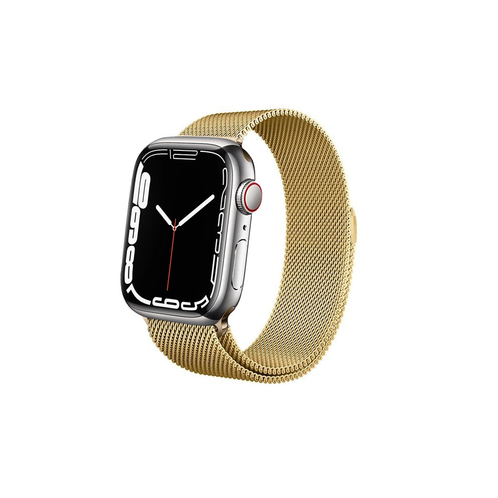 Bransoleta Crong Milano Steel Apple Watch 4/5/6/7/SE/8/9/Ultra 44/45/49mm (złoty)