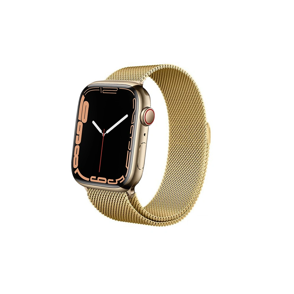 Bransoleta Crong Milano Steel Apple Watch 4/5/6/7/SE/8/9/Ultra 44/45/49mm (złoty)