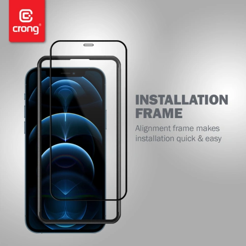Kup Gehärtetes Glas Crong Anti-Bakteriell 3D Rüstungs-Glas Apple iPhone 12 Pro Max + Installationsrahmen - CRG265 - {ean13} - Sklep Home Screen