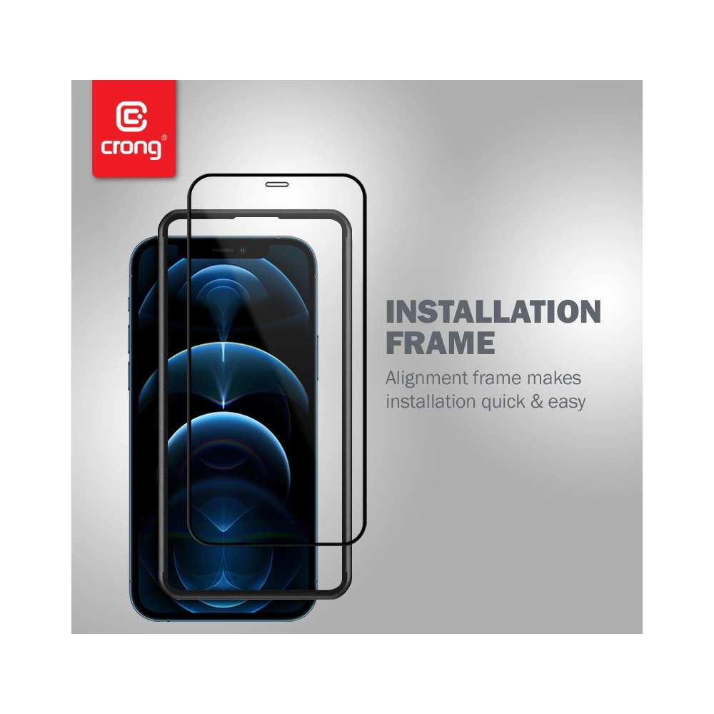 Szkło hartowane Crong Anti-Bacterial 3D Armour Glass Apple iPhone 12 Pro Max + ramka instalacyjna