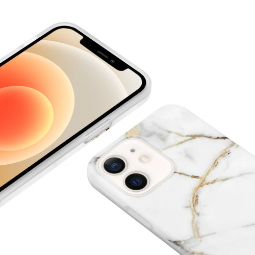 Kup Etui Crong Marble Case Apple iPhone 12 mini (bílý) - CRG275 - {ean13} - Sklep Home Screen