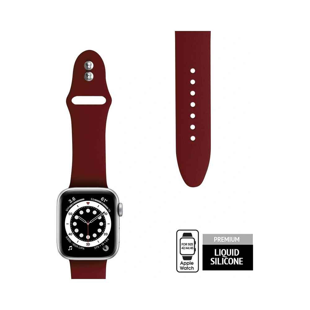 Pasek Crong Liquid Apple Watch 4/5/6/7/SE/8/9/Ultra 44/45/49mm (bordowy)