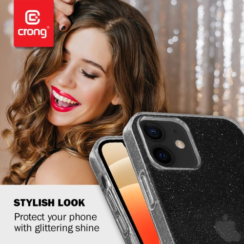 Kup Case Crong Glitter Case Apple iPhone 12 mini (transparent/silber) - CRG303 - {ean13} - Sklep Home Screen