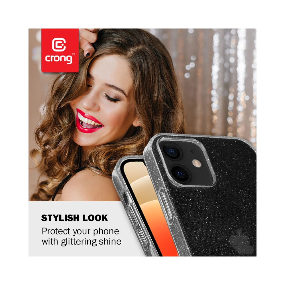 Etui Crong Glitter Case Apple iPhone 12 mini (przezroczysty/srebrny)