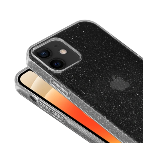 Kup Etui Crong Glitter Case Apple iPhone 12 mini (áttetsző/ezüst) - CRG303 - {ean13} - Sklep Home Screen