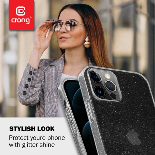 Kup Etui Crong Glitter Case Apple iPhone 12 Pro Max (przezroczysty/srebrny) - CRG305 - {ean13} - Sklep Home Screen
