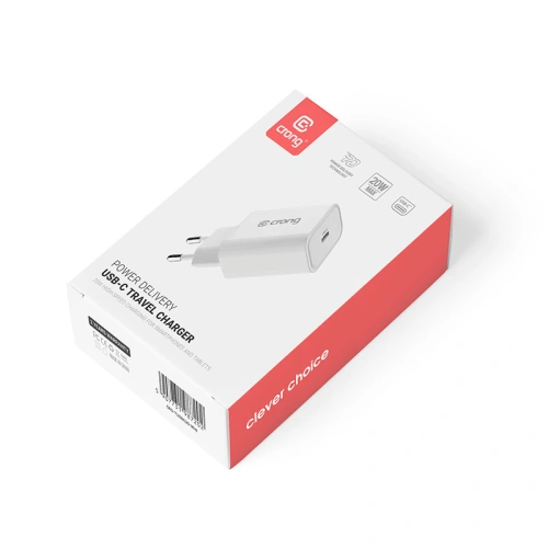 Kup Ładowarka sieciowa Crong USB-C Travel Charger USB-C Power Delivery 20W (biały) - CRG311 - {ean13} - Sklep Home Screen