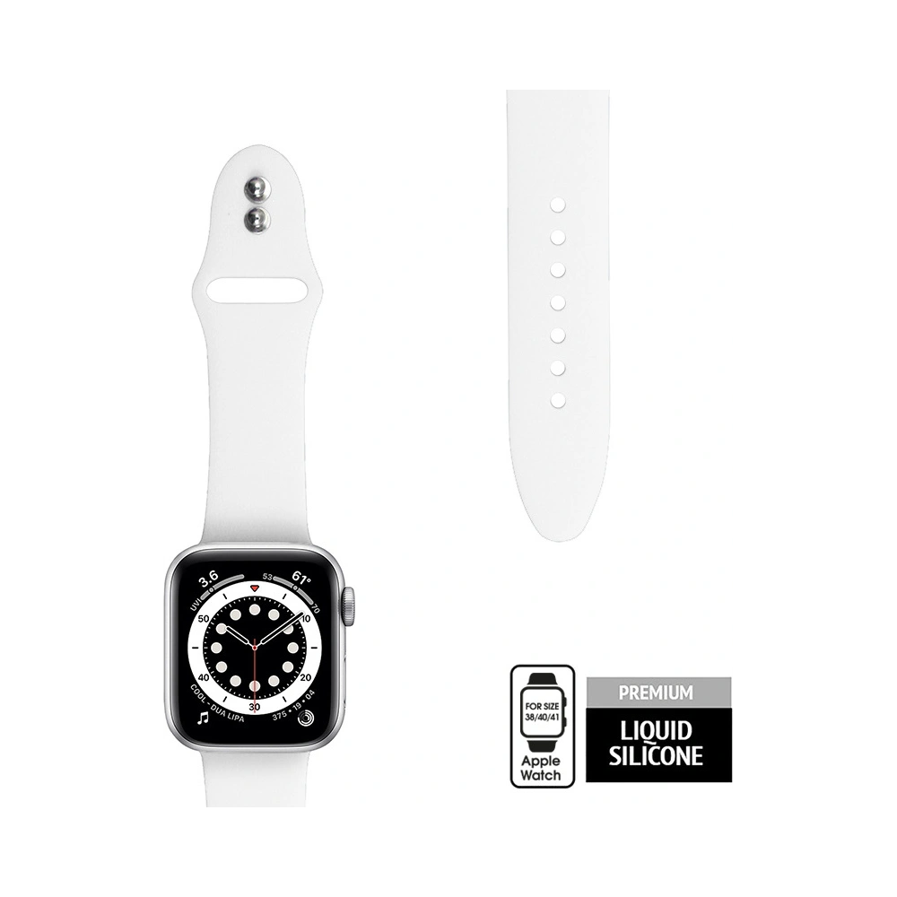Pasek Crong Liquid Apple Watch 4/5/6/7/SE/8/9/10 40/41/42mm (biały)