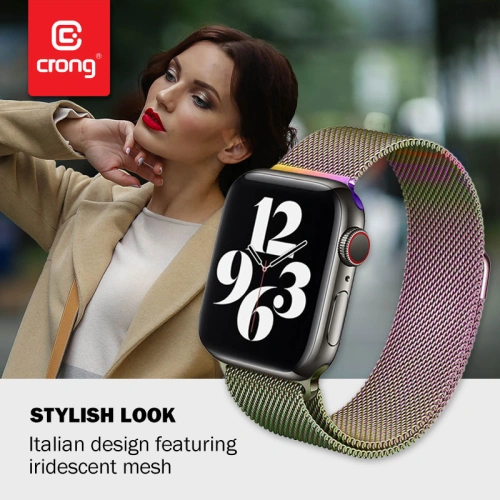 Kup Bransoleta Crong Milano Steel Apple Watch 4/5/6/7/SE/8/9 40/41mm (opalizujący) - CRG319 - {ean13} - Sklep Home Screen