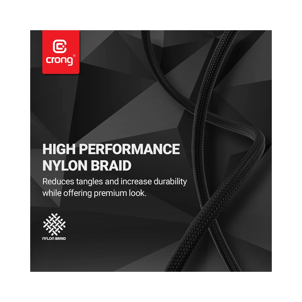 Kabel Crong Armor Link USB-C/Lightning MFi 150cm (czarny)