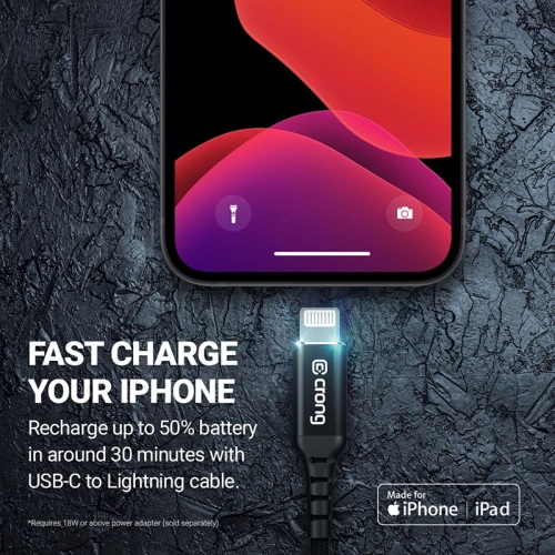 Kup Kabel Crong Armor Link USB-C/Lightning MFi 150cm (černý) - CRG349 - {ean13} - Sklep Home Screen