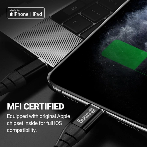Kup Kabel Crong Armor Link USB-C/Lightning MFi 150cm (černý) - CRG349 - {ean13} - Sklep Home Screen
