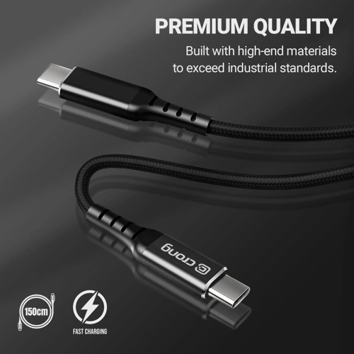 Kup Kábel Crong Armor Link USB-C/USB-C 60W 150cm (fekete) - CRG350 - {ean13} - Sklep Home Screen