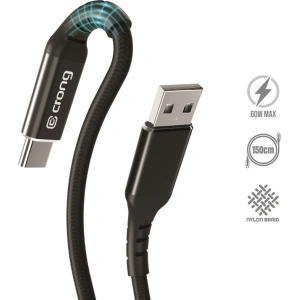 Kabel Crong Armor Link USB-A/USB-C 60W 150cm (černý)
