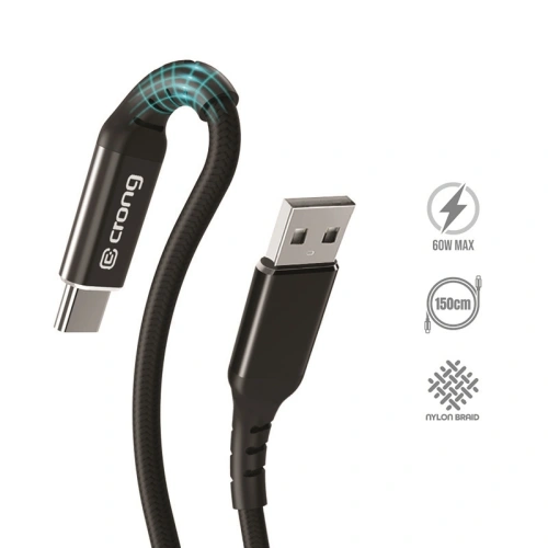 Kup Kabel Crong Armor Link USB-A/USB-C 60W 150cm (czarny) - CRG351 - {ean13} - Sklep Home Screen