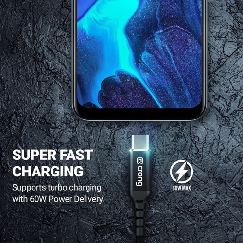Kup Kabel Crong Armor Link USB-A/USB-C 60W 150cm (czarny) - CRG351 - {ean13} - Sklep Home Screen