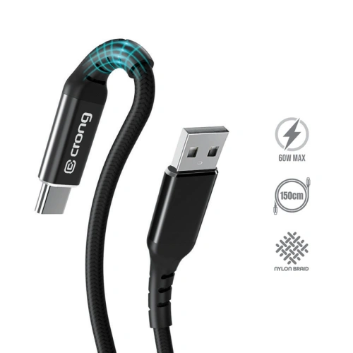 Kup Kabel Crong Armor Link USB-A/USB-C 60W 150cm (czarny) - CRG351 - {ean13} - Sklep Home Screen