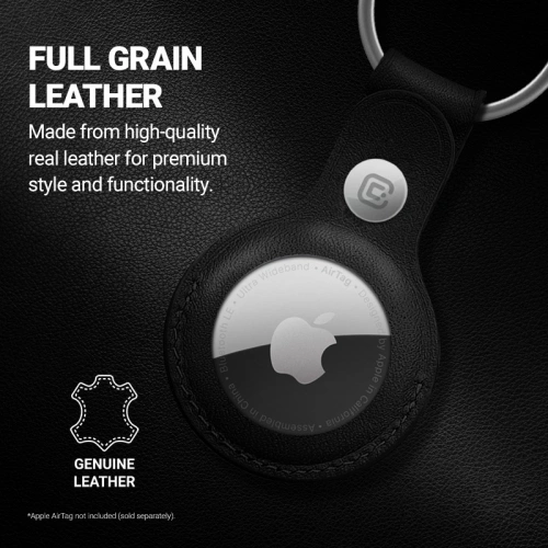 Kup Brelok Crong Leather Case with Key Ring Apple AirTag (czarny) - CRG352 - {ean13} - Sklep Home Screen