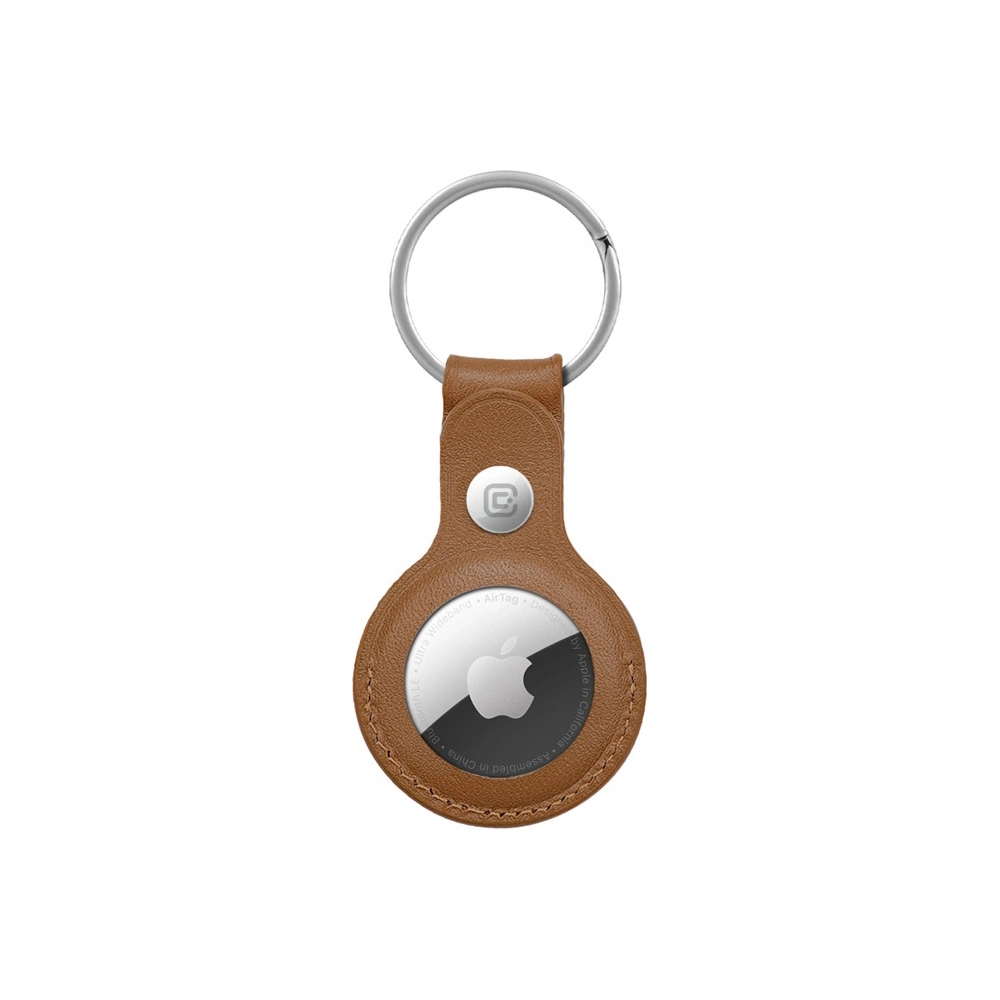 Brelok Crong Leather Case with Key Ring Apple AirTag (brązowy)