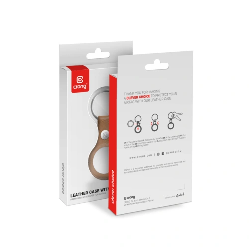 Kup Brelok Crong Leather Case with Key Ring Apple AirTag (brązowy) - CRG353 - {ean13} - Sklep Home Screen