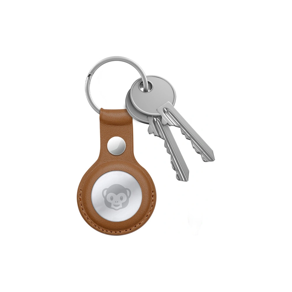 Brelok Crong Leather Case with Key Ring Apple AirTag (brązowy)