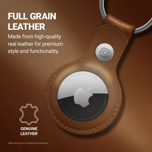 Kup Brelok Crong Leather Case with Key Ring Apple AirTag (brązowy) - CRG353 - {ean13} - Sklep Home Screen