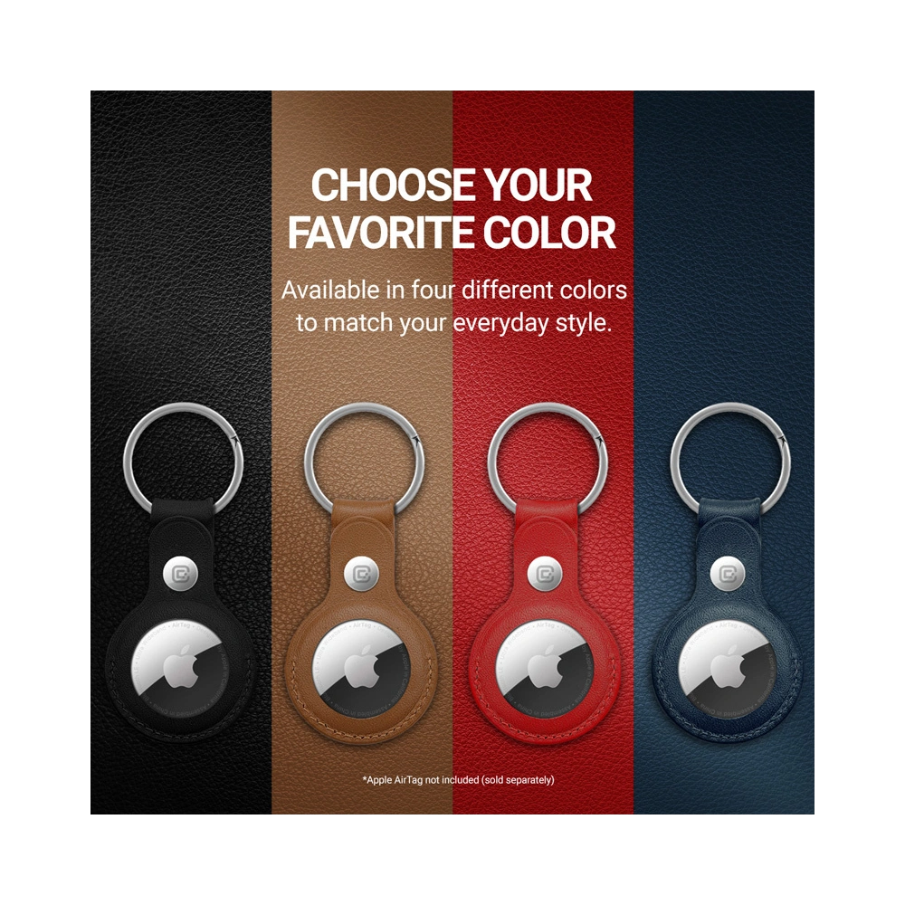 Brelok Crong Leather Case with Key Ring Apple AirTag (brązowy)