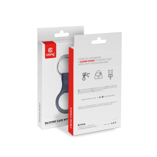 Kup Brelok Crong Silicone Case with Key Ring Apple AirTag (granatowy) - CRG357 - {ean13} - Sklep Home Screen
