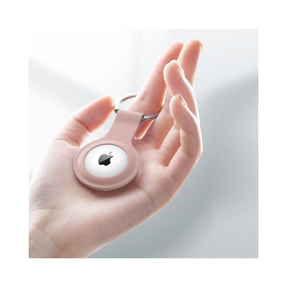 Brelok Crong Silicone Case with Key Ring Apple AirTag (piaskowy róż)
