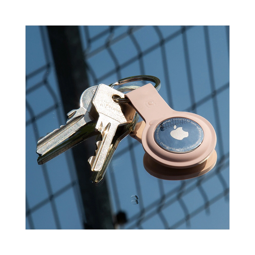 Brelok Crong Silicone Case with Key Ring Apple AirTag (piaskowy róż)
