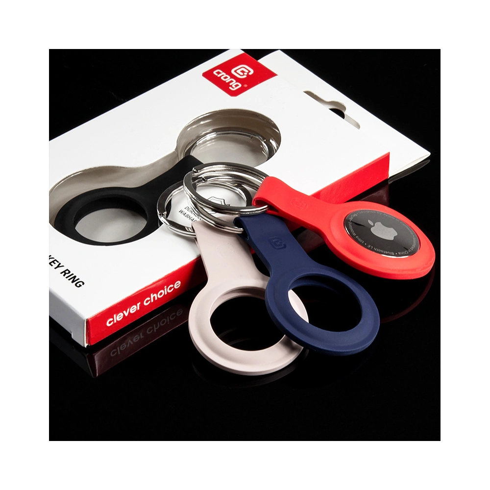 Brelok Crong Silicone Case with Key Ring Apple AirTag (piaskowy róż)
