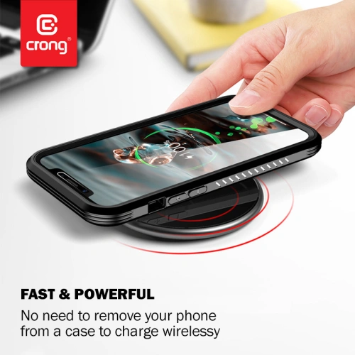 Buy Crong PowerSpot Fast Wireless Charger Qi 15W USB-C (Shadow Black) - CRG364 - {ean13} - Home Screen Store Europe