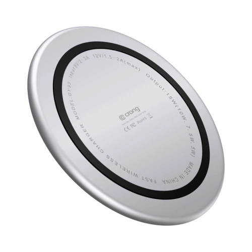 Kup Încărcător wireless Crong PowerSpot Fast Wireless ChargerQi 15W USB-C (Alb Argintiu) - CRG365 - {ean13} - Sklep Home Screen