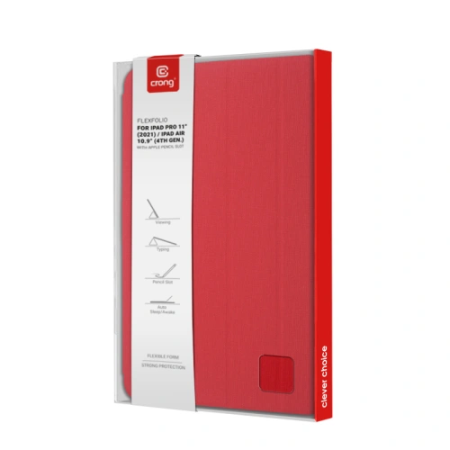 Kup Etui Crong FlexFolio Apple iPad Air 10.9 2020/2022 (4, 5 gen) / iPad Pro 11 2021 (3 gen) / iPad Air 11 2024 (6. generației) suport pentru creion (roșu) - CRG366 - {ean13} - Sklep Home Screen