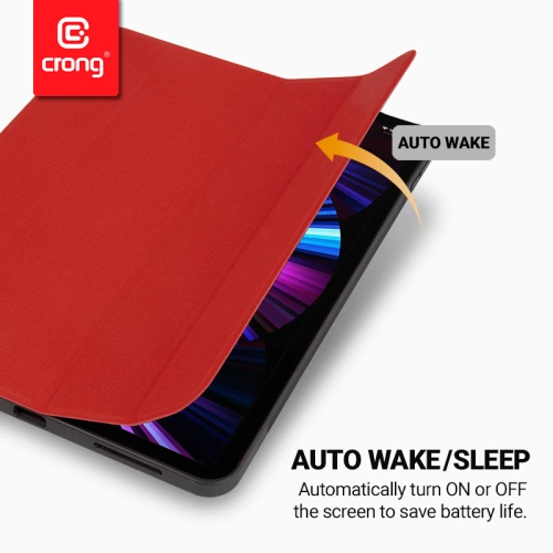 Kup Etui Crong FlexFolio Apple iPad Air 10.9 2020/2022 (4, 5 gen) / iPad Pro 11 2021 (3 gen) / iPad Air 11 2024 (6. generației) suport pentru creion (roșu) - CRG366 - {ean13} - Sklep Home Screen