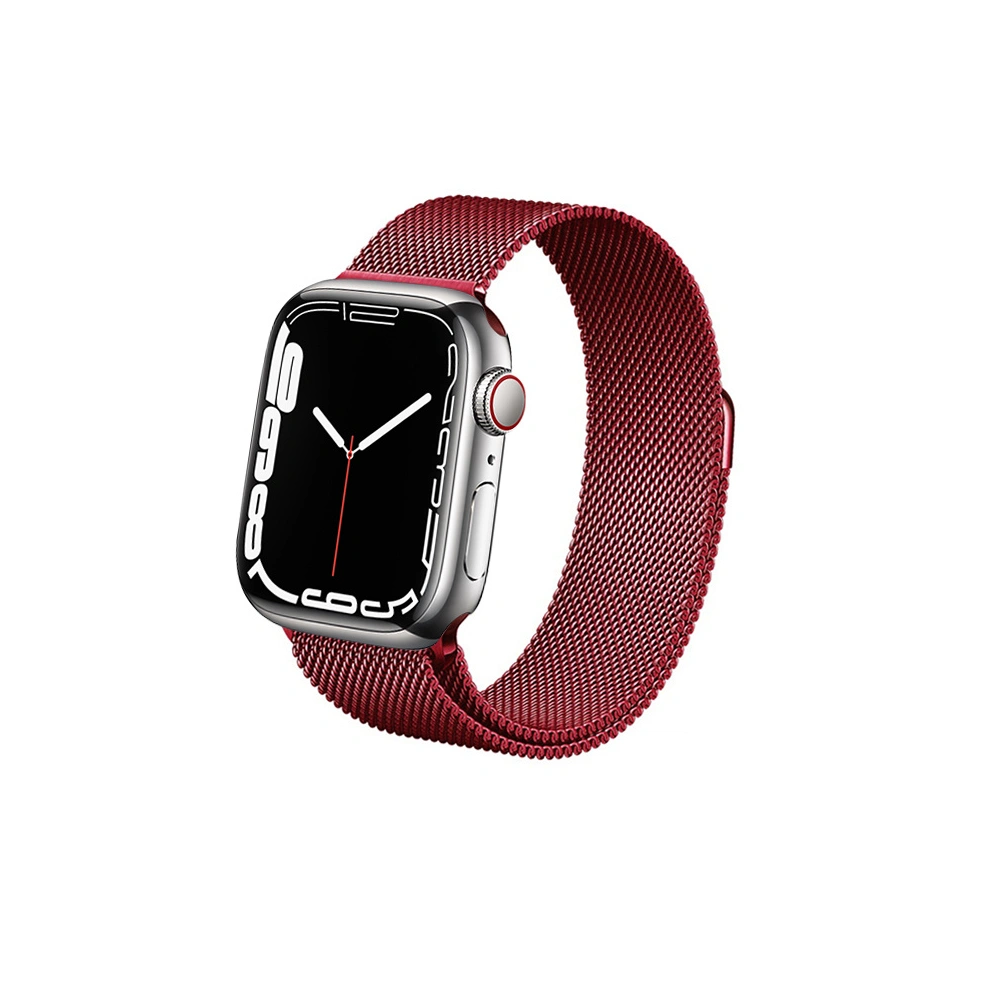 Bransoleta Crong Milano Steel Apple Watch 4/5/6/7/SE/8/9 40/41mm (czerwony)