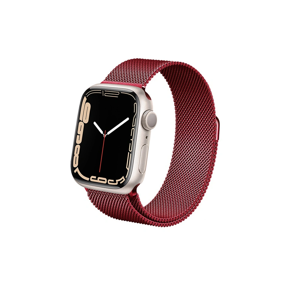 Bransoleta Crong Milano Steel Apple Watch 4/5/6/7/SE/8/9 40/41mm (czerwony)