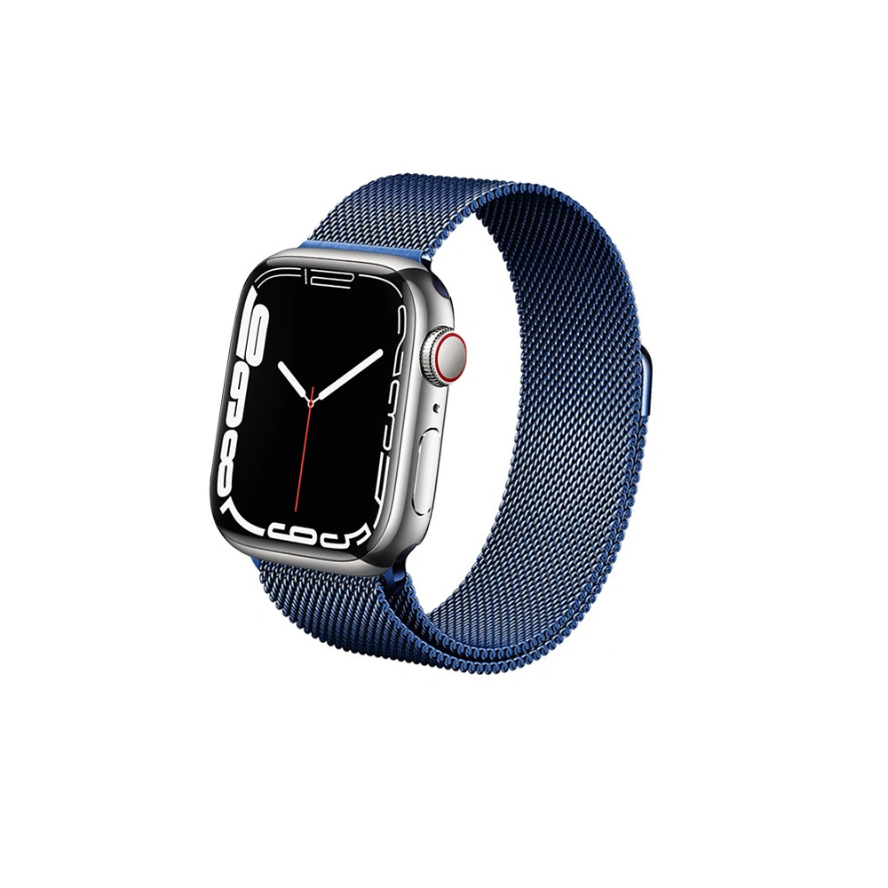 Bransoleta Crong Milano Steel Apple Watch 4/5/6/7/SE/8/9/Ultra 44/45/49mm (granatowy)
