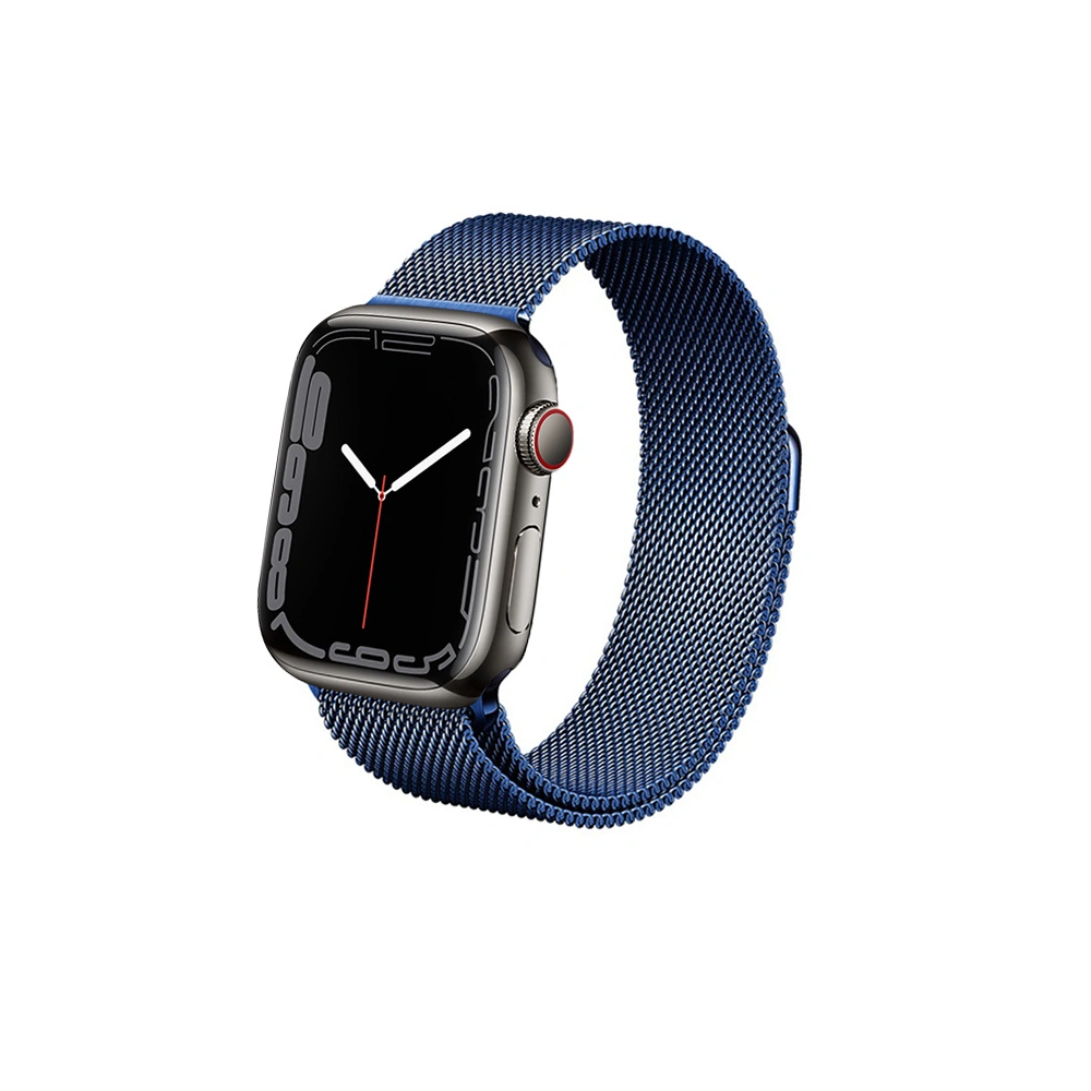 Bransoleta Crong Milano Steel Apple Watch 4/5/6/7/SE/8/9/Ultra 44/45/49mm (granatowy)