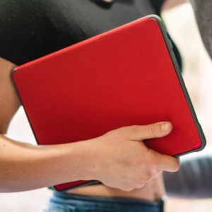 Etui STM Dux Plus Duo Apple iPad 10.2 2019/2020/2021 (7., 8. és 9. generáció) MIL-STD-810G Ceruza töltő (Piros)